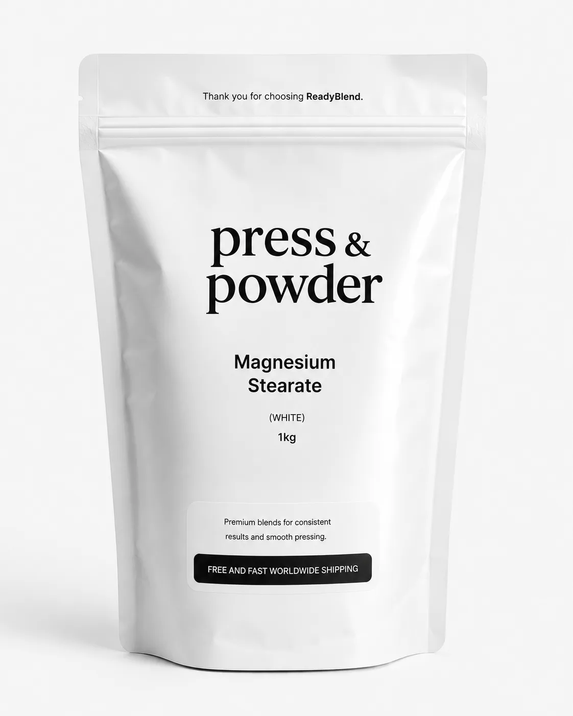 Magnesium Stearate powder, Press & Powder branded 1kg bag