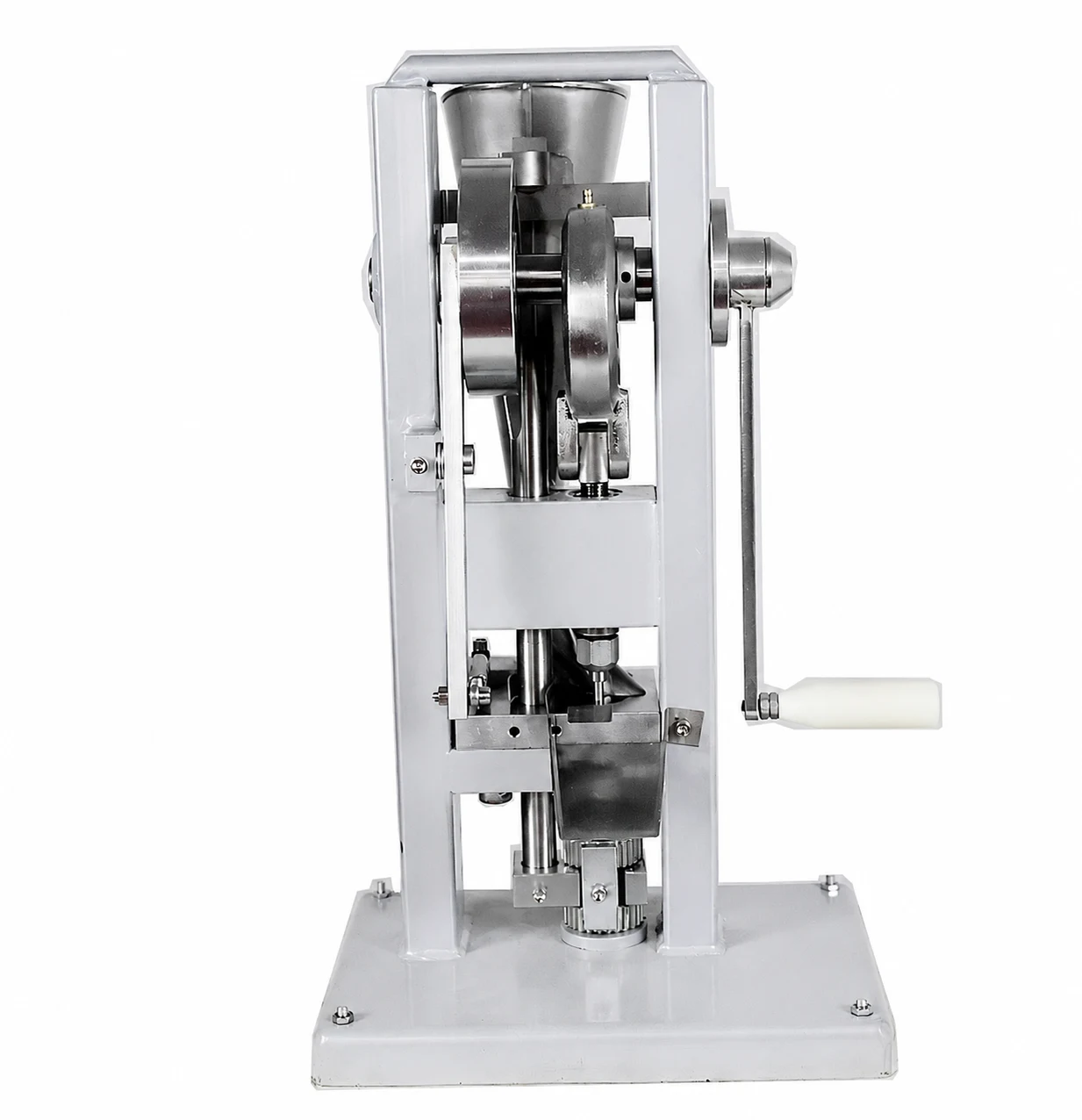 TDP-0 manual tablet press, front three-quarter view